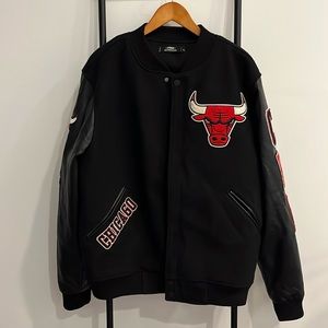 PRO STANDARD Chicago Bulls Varsity Jacket XL Wool Leather NBA Black